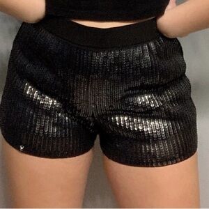 EXPRESS Black SEQUIN Tap Shorts